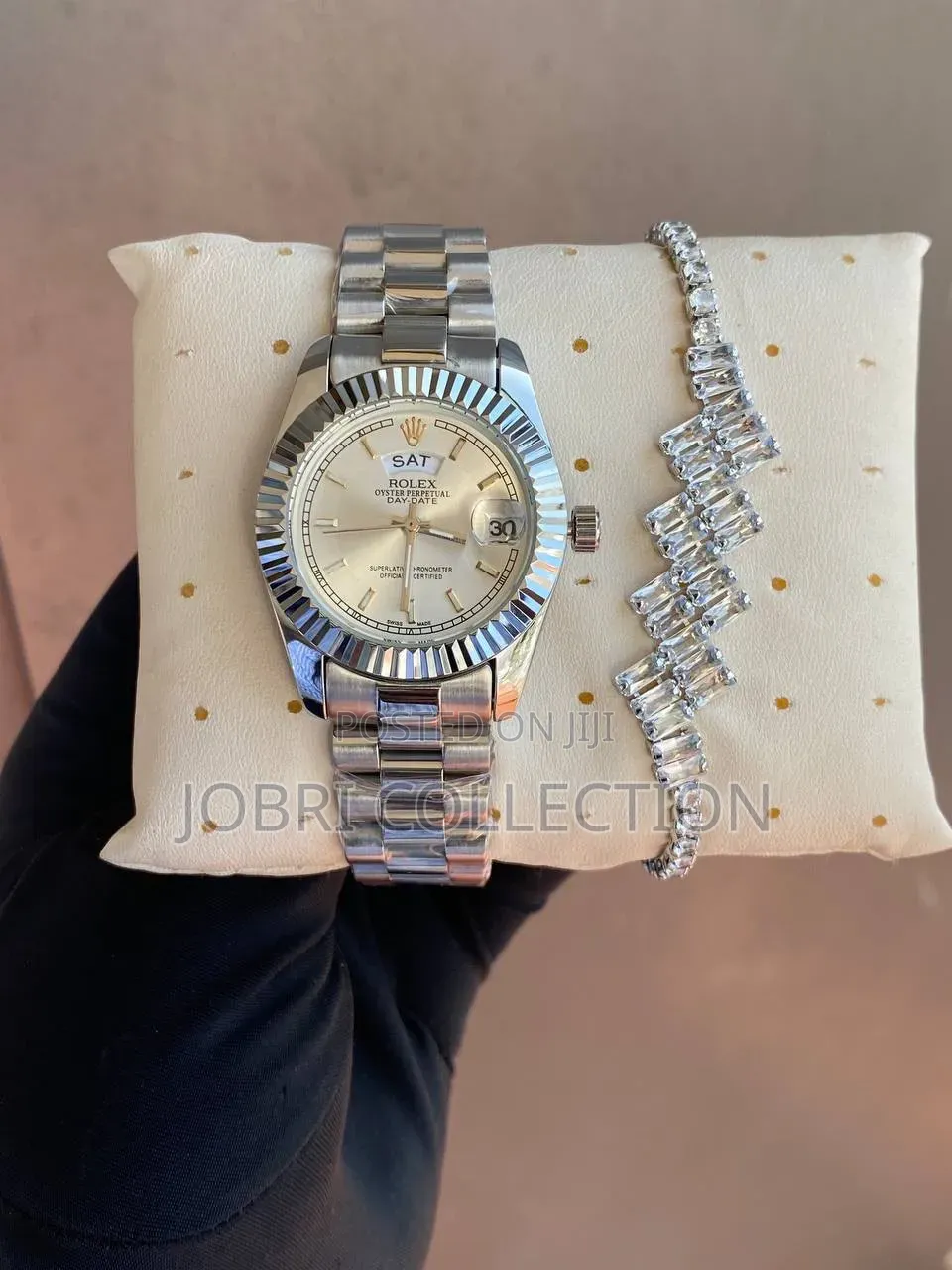 Silver Strapped Ladies Rolex Watch X Bracelet