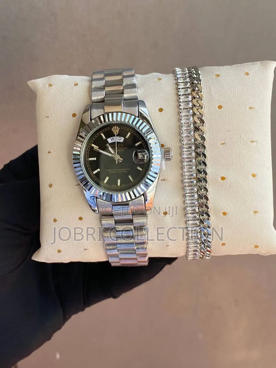 Silver Strapped Ladies Rolex Watch X Bracelet