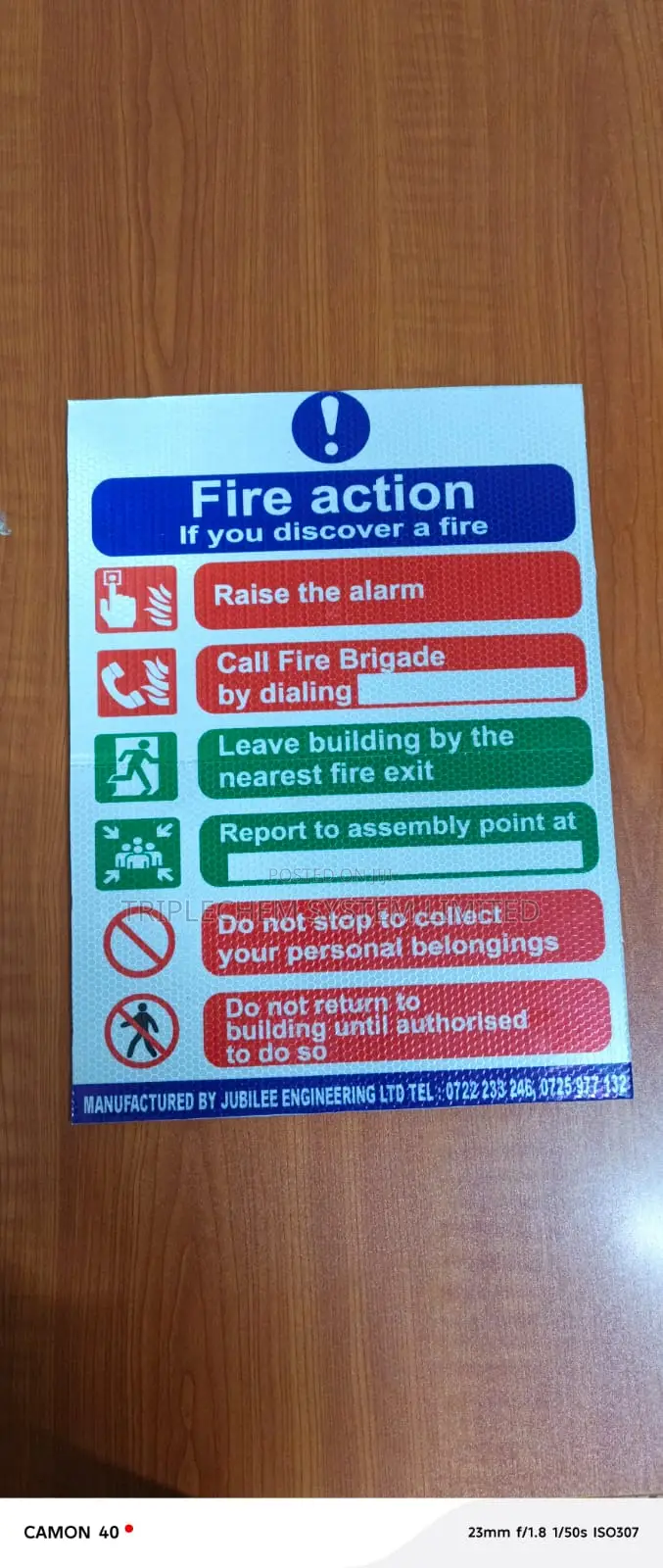 Fire Action Signage