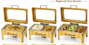 Gold Chafing Dishes for Buffet Food Warmers