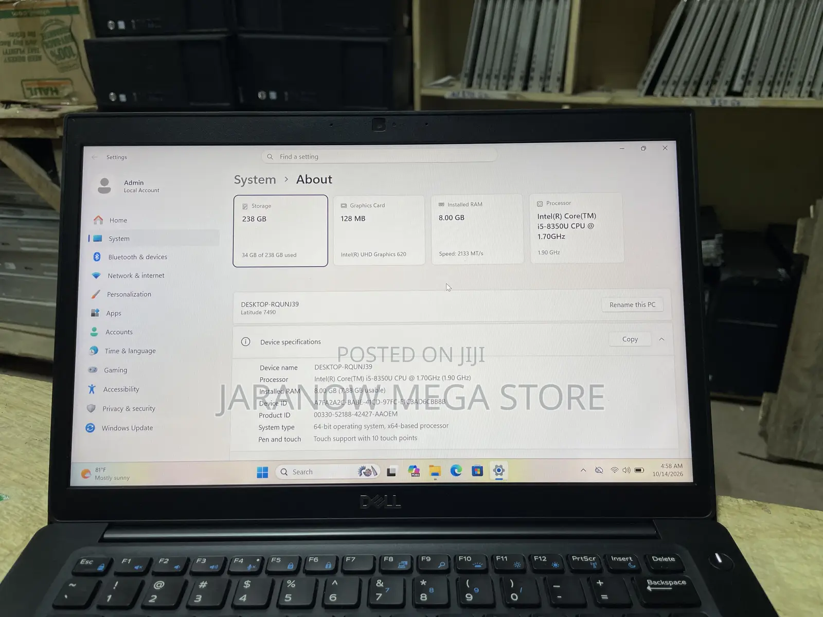 Laptop Dell Latitude 7490 8GB Intel Core i5 SSD 256GB