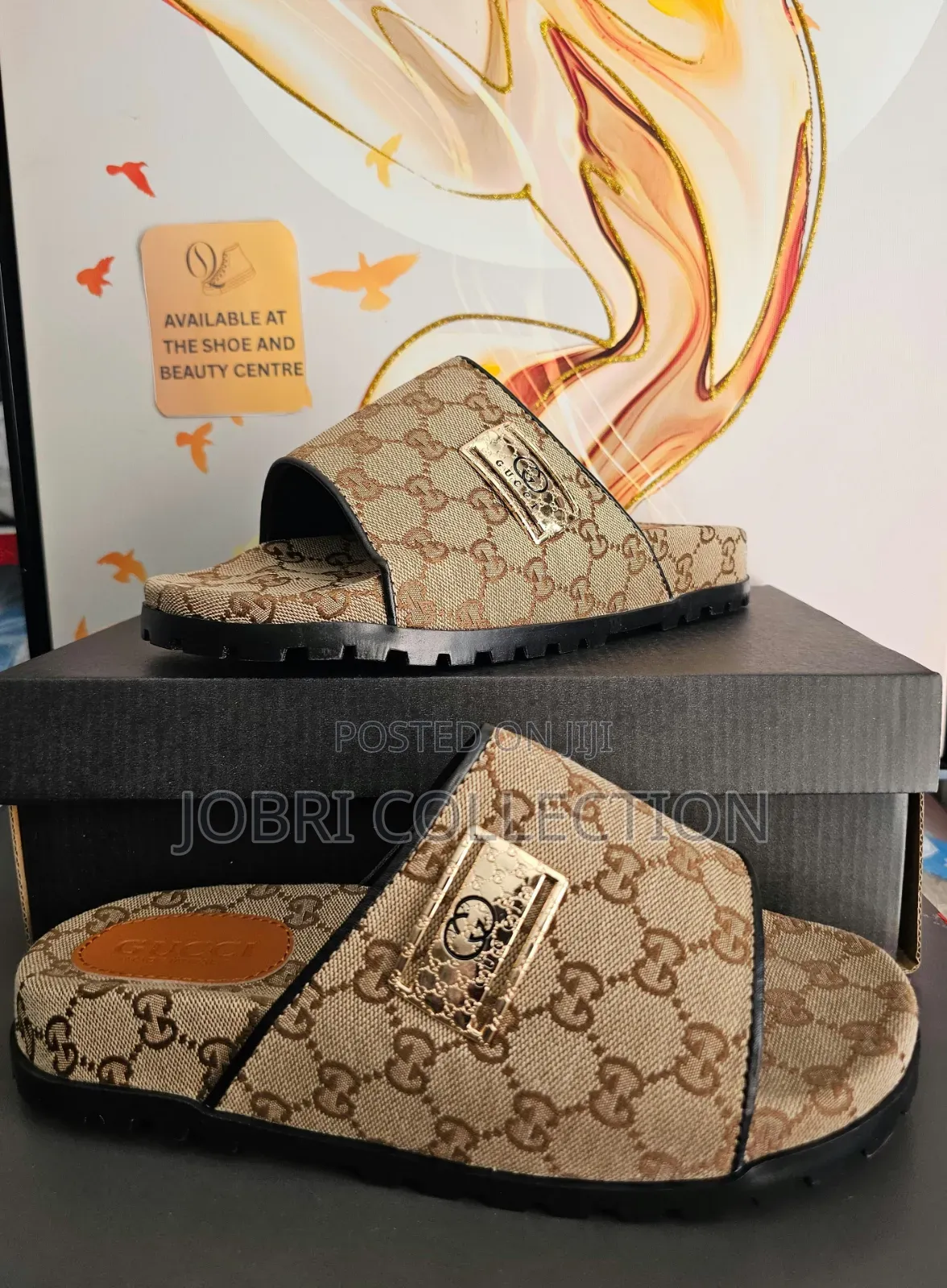 Designer Brown Gucci Open Sandals/Slides