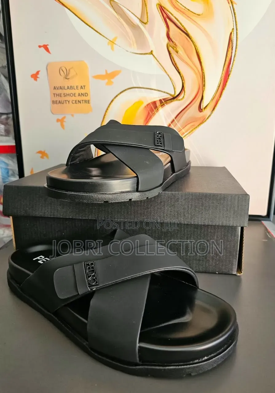 Pedro Cross Sandals 'Black ' Quality Slides