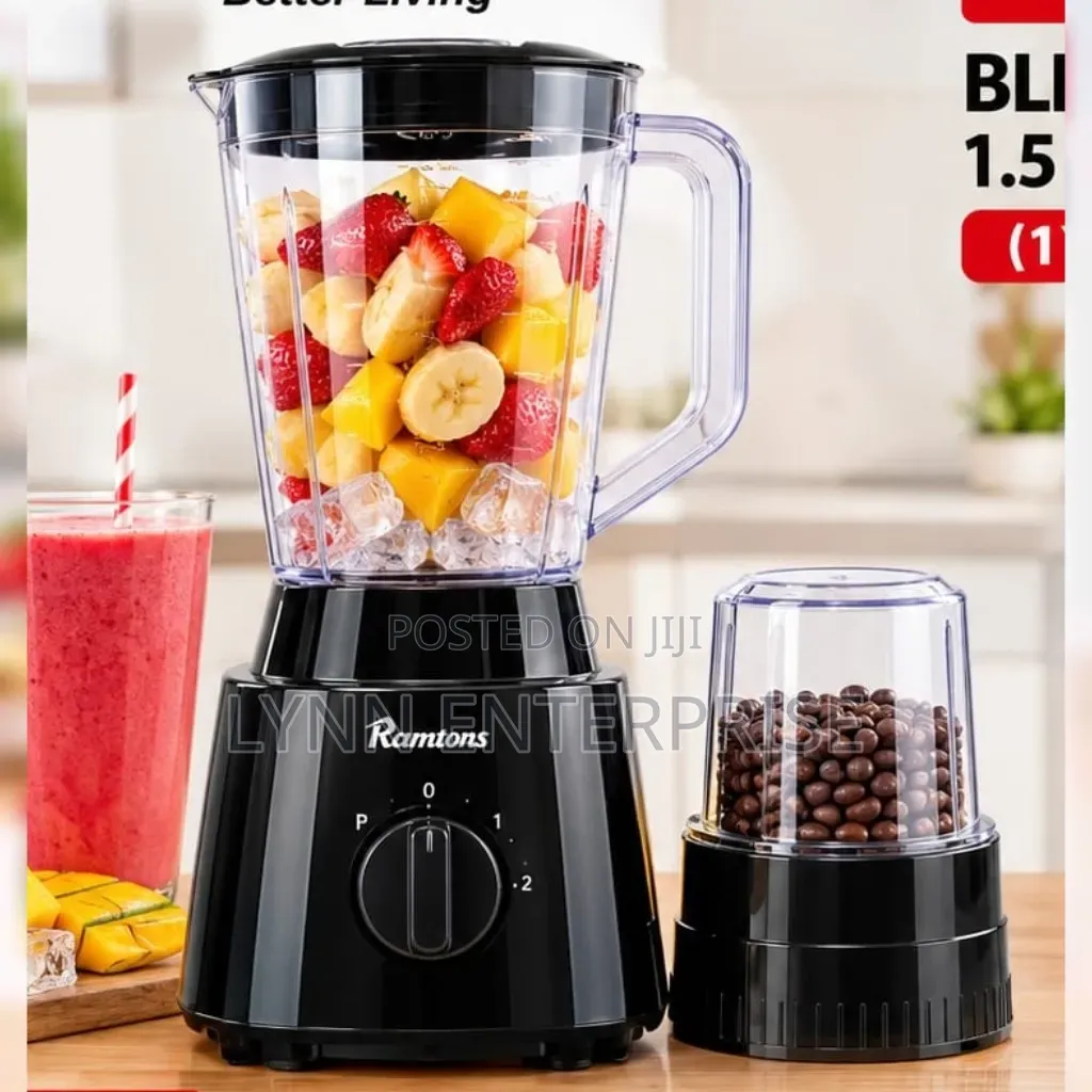 Ramtons RM/579- Blender +Mill 1.5 Liters 2 Speed (1YR WRTY) 