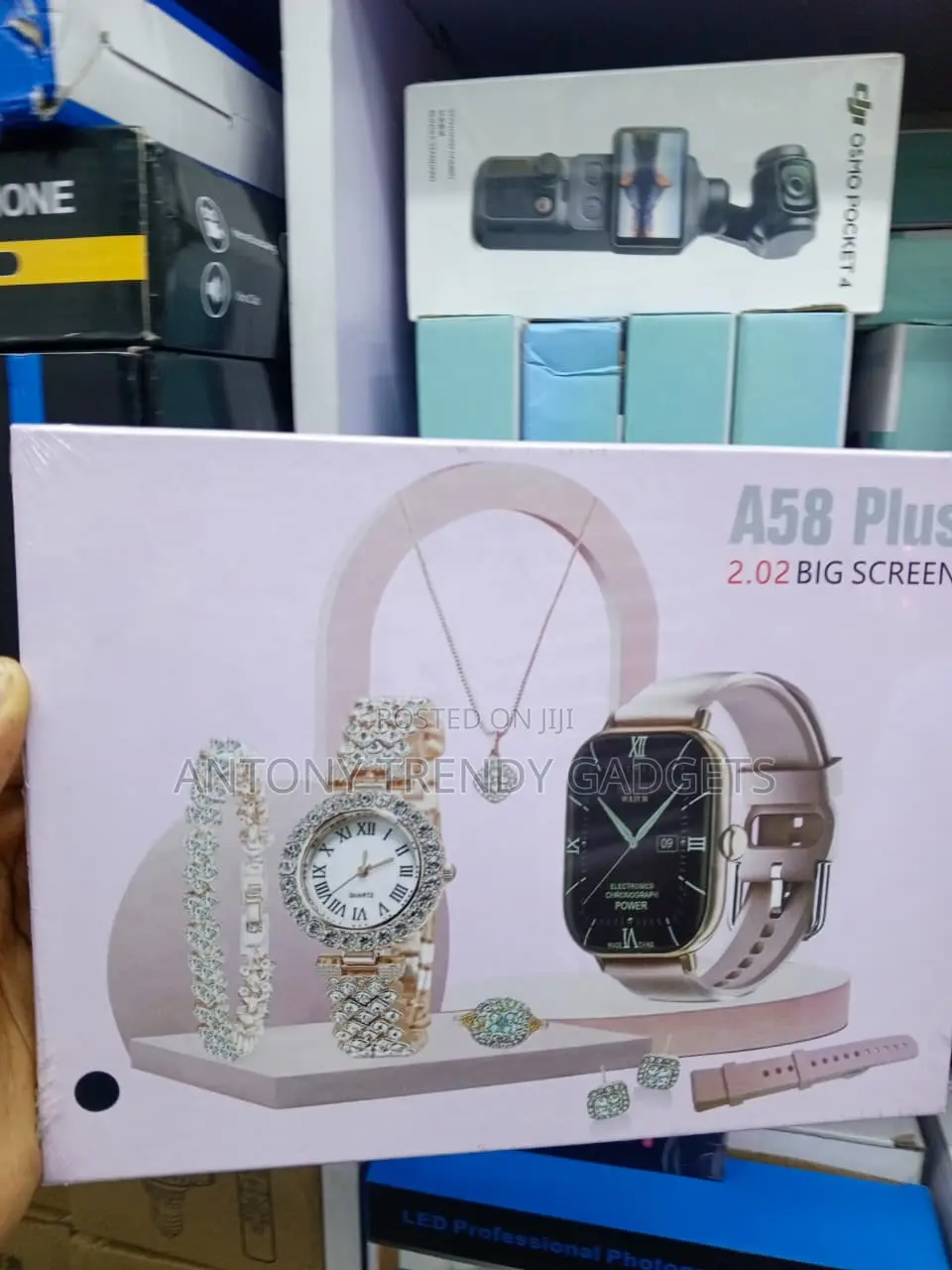A58 Plus 6-in-1 Women's Smart Watch and Jewelry Gift Set
