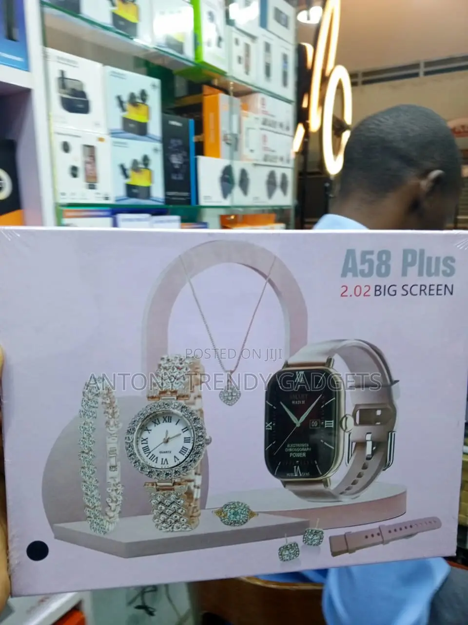 A58 Plus 6-in-1 Women's Smart Watch and Jewelry Gift Set