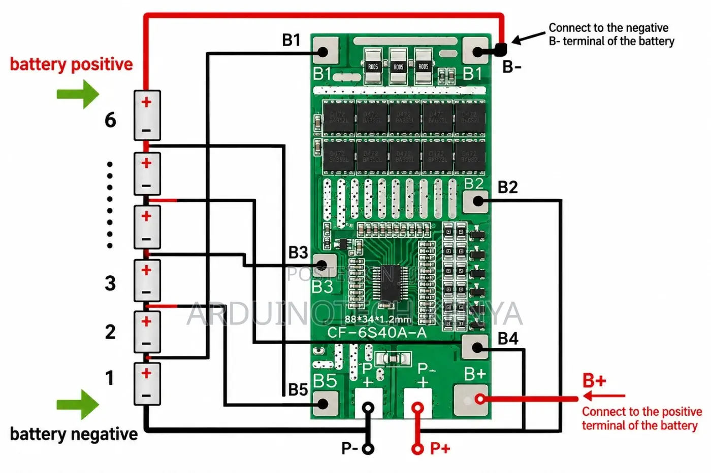 6S 24V 20A BMS Protection Board With Balance