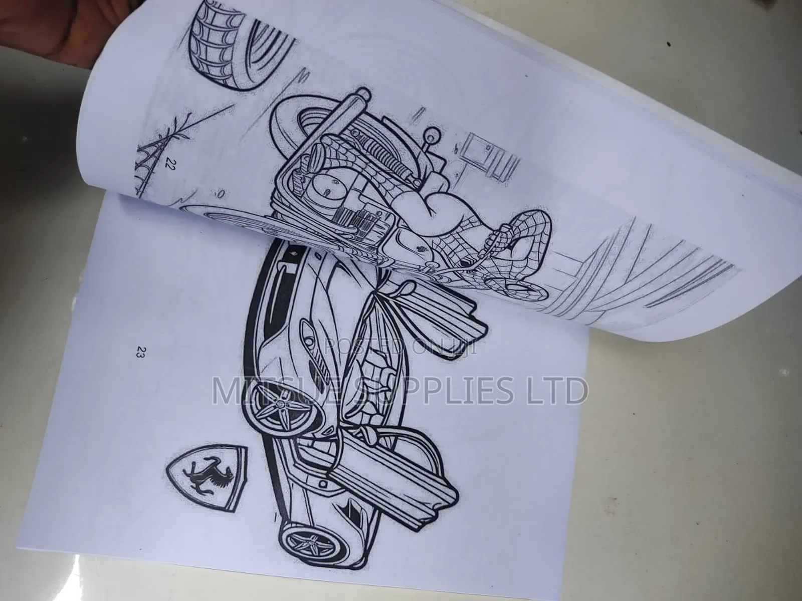 Teenage Boys Colouring Book With Cartoon Characters/Gift 21x29cm