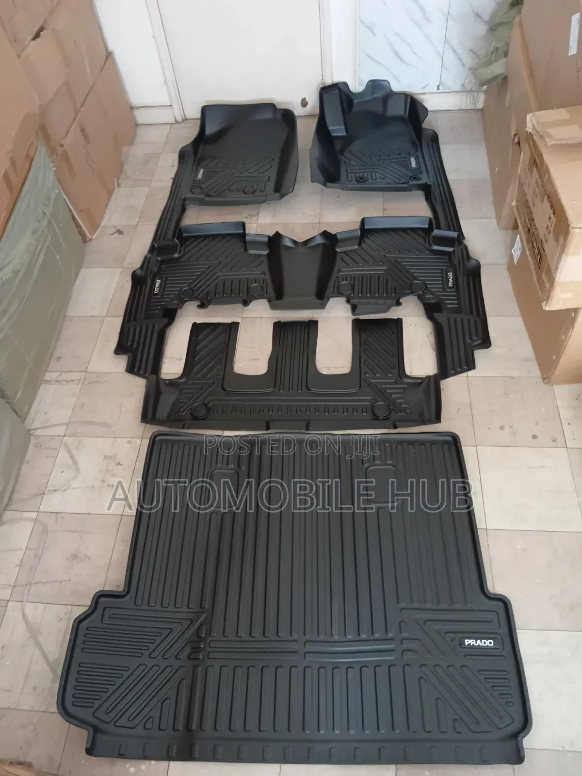 Toyota Prado LC150 Custom 5D Floor Liners + Cargo Trunk Mat Set