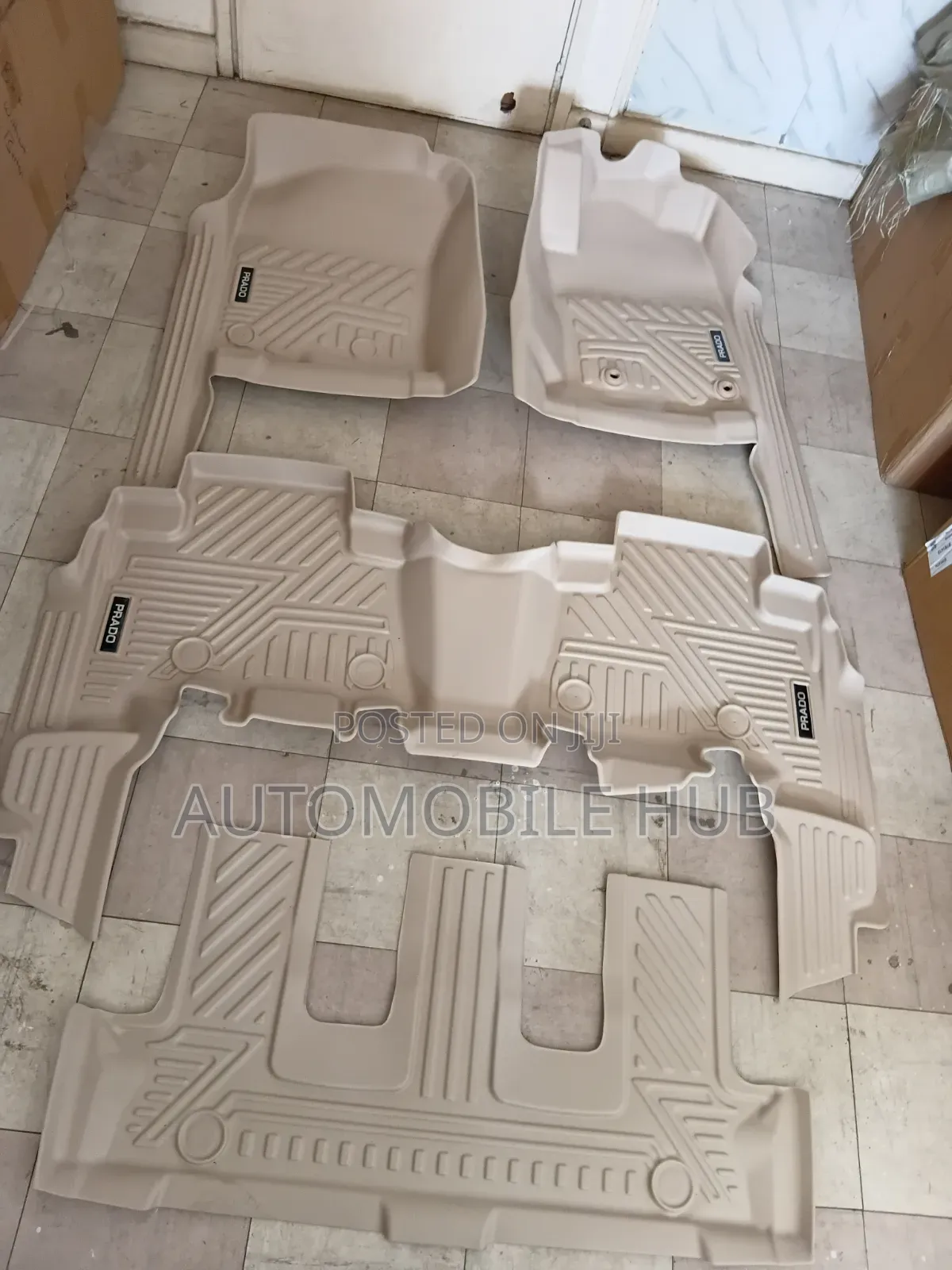 Toyota Prado 150 5D Beige TPE Floor Mats-Luxury All-Weather Protection