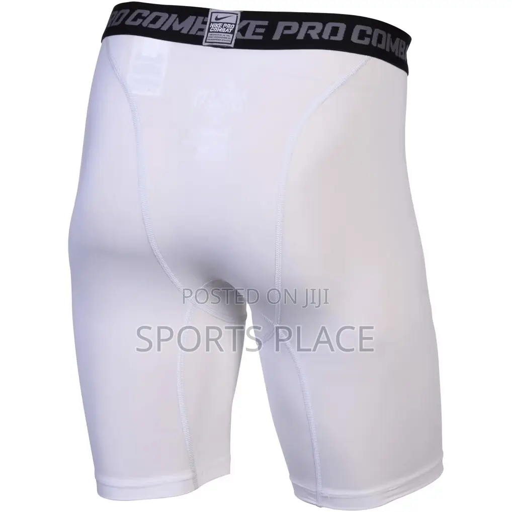 White Compression Leggings Shorts - Men's Gym/Running Gear