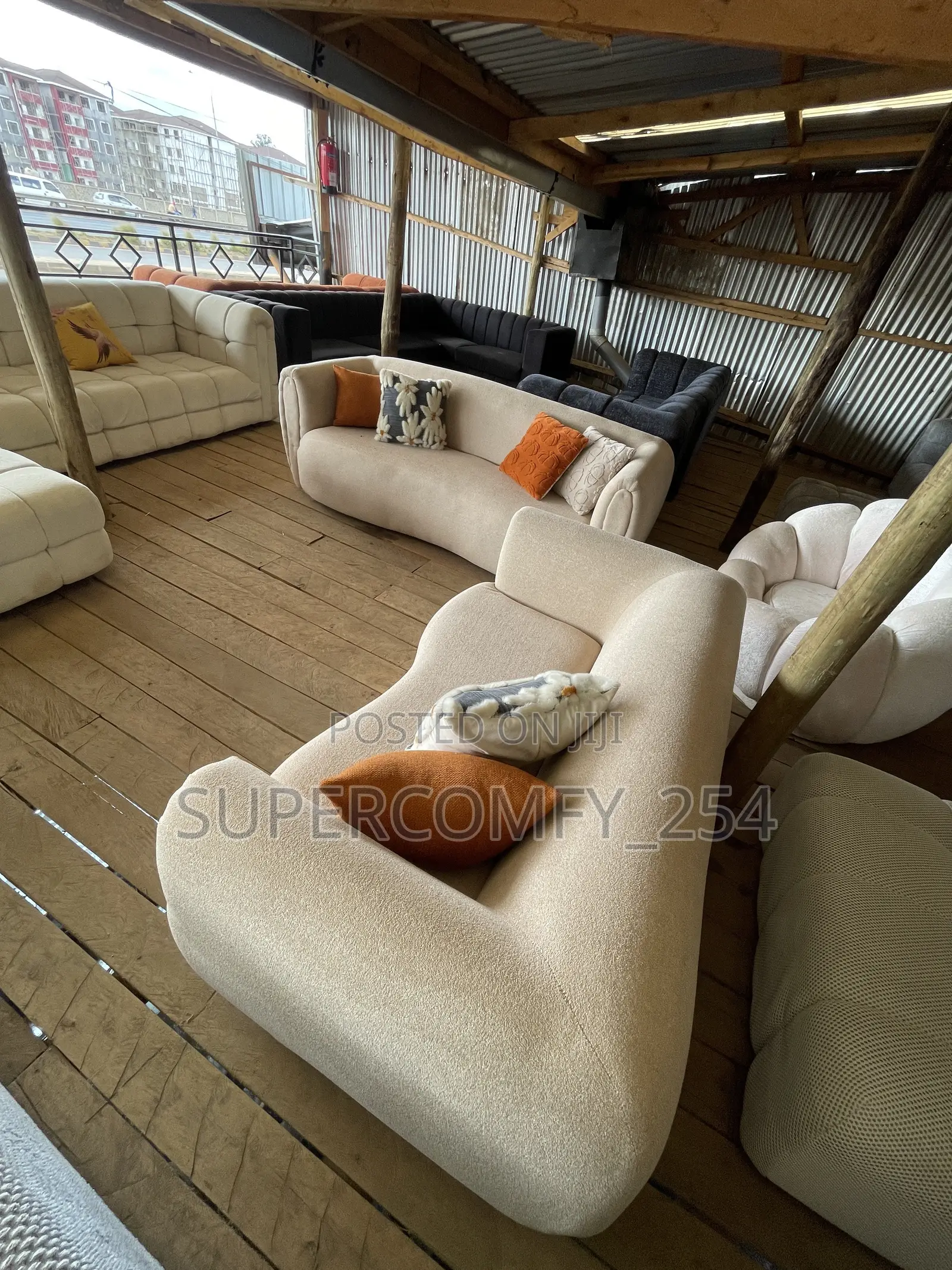 A Neo Modern Fancy Curved Five Seater Sofa