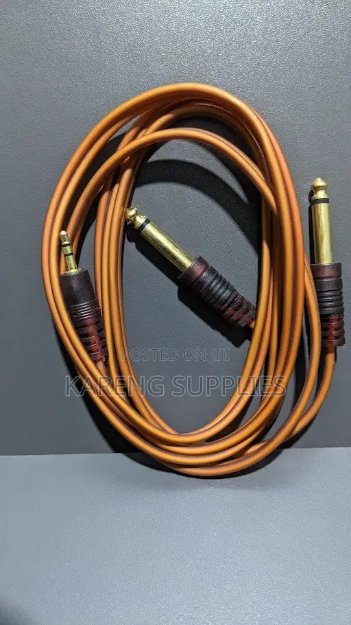 Dual 6.5mm Mono Jacks to 3.5mm Stereo Jack Cable