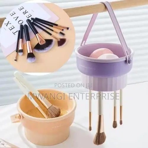 2-in-1 Silicone Makeup Brush Cleaning Bowl With Dryer
