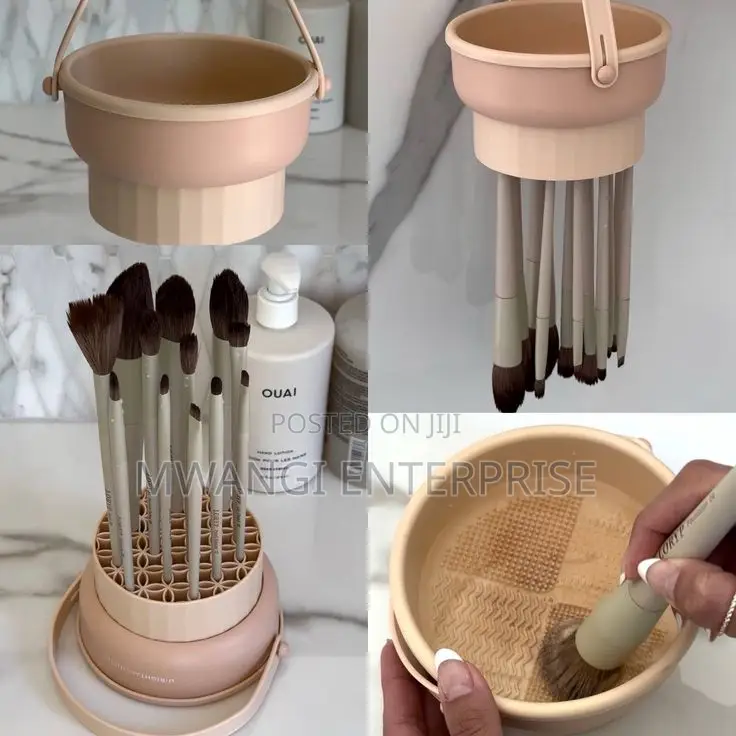 2-in-1 Silicone Makeup Brush Cleaning Bowl With Dryer