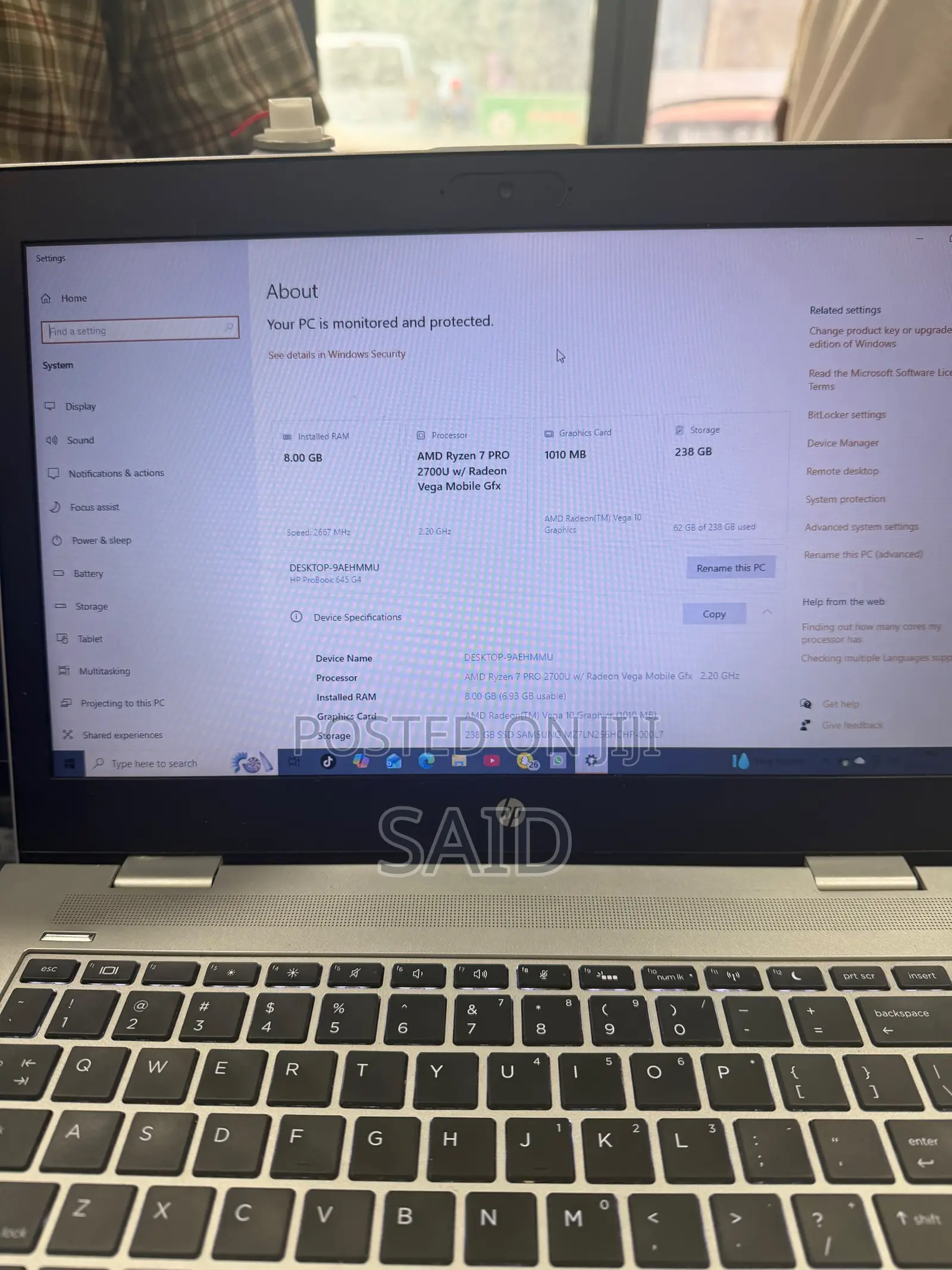 Laptop HP ProBook 645 G4 8GB AMD Ryzen 7 SSD 256GB