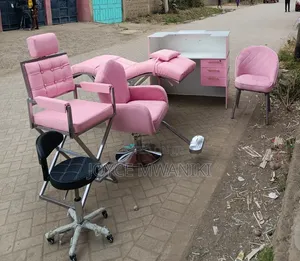 Adjustable Stool, Makeup Chair, Salon Seat, Lash Bed & Reception Desk.