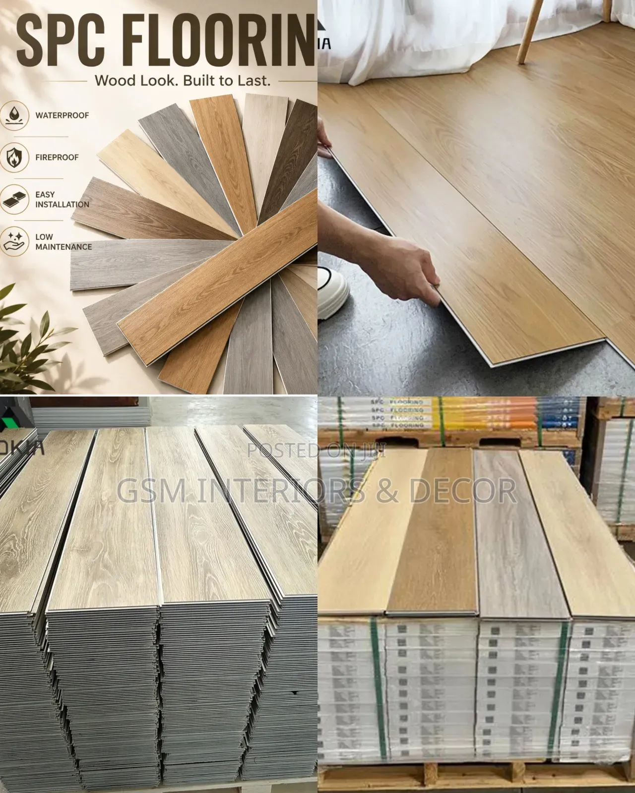 Interlocking SPC Flooring for Living Roos and Bedrooms Antilslip