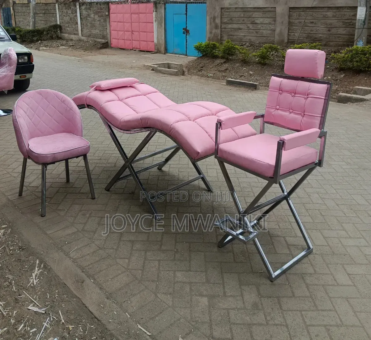 Manicure Seat Lash Bed and Makeup Chair, Pink