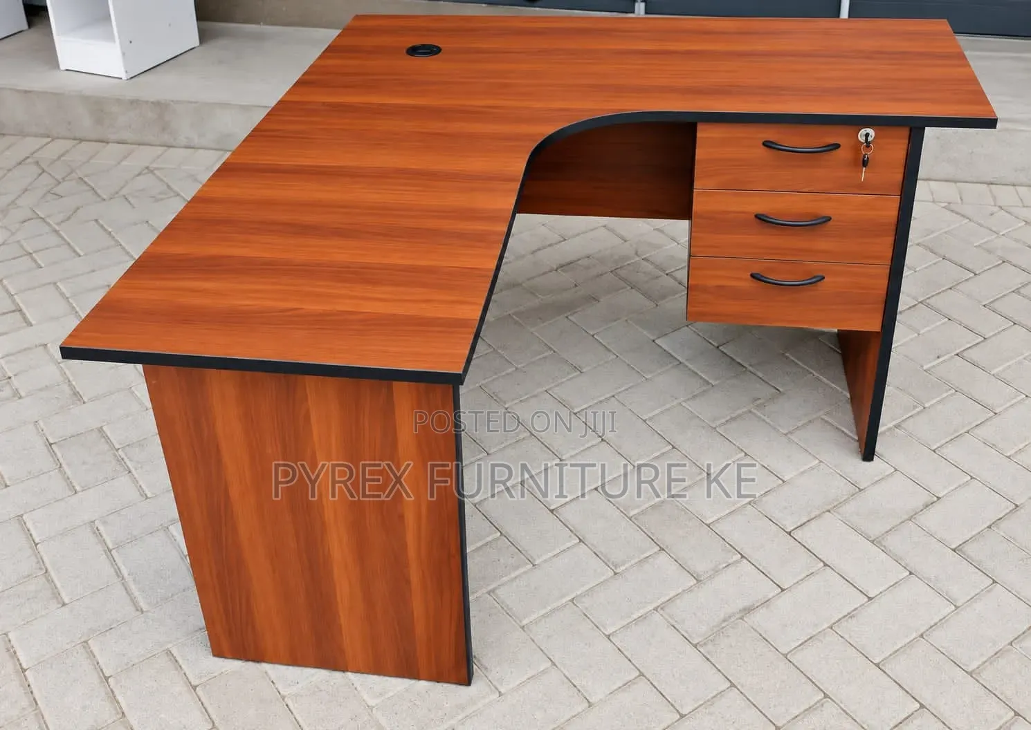 L Shape Office Desk With Drawers
