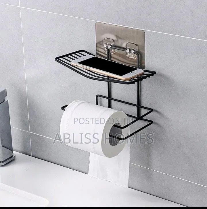 Metallic Tissue Holder Wrought Iron Sticks by Adhesive