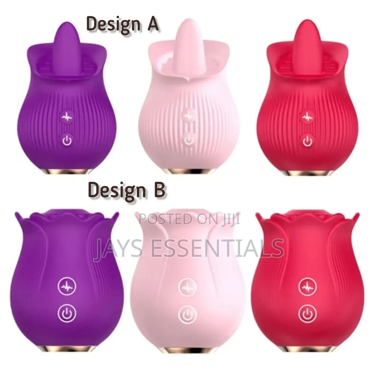 Rose Vibrator Clit & Tongue Sucker Sex Toy