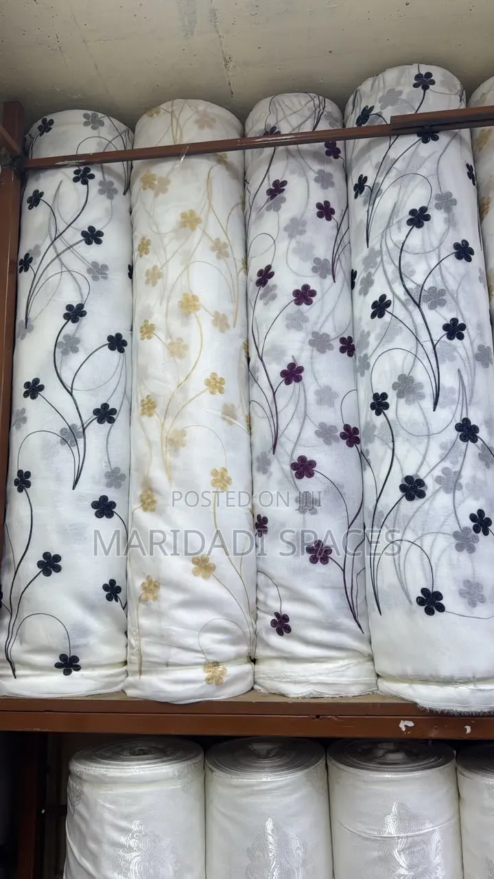 Embroided Sheer Curtains/ Floral Design