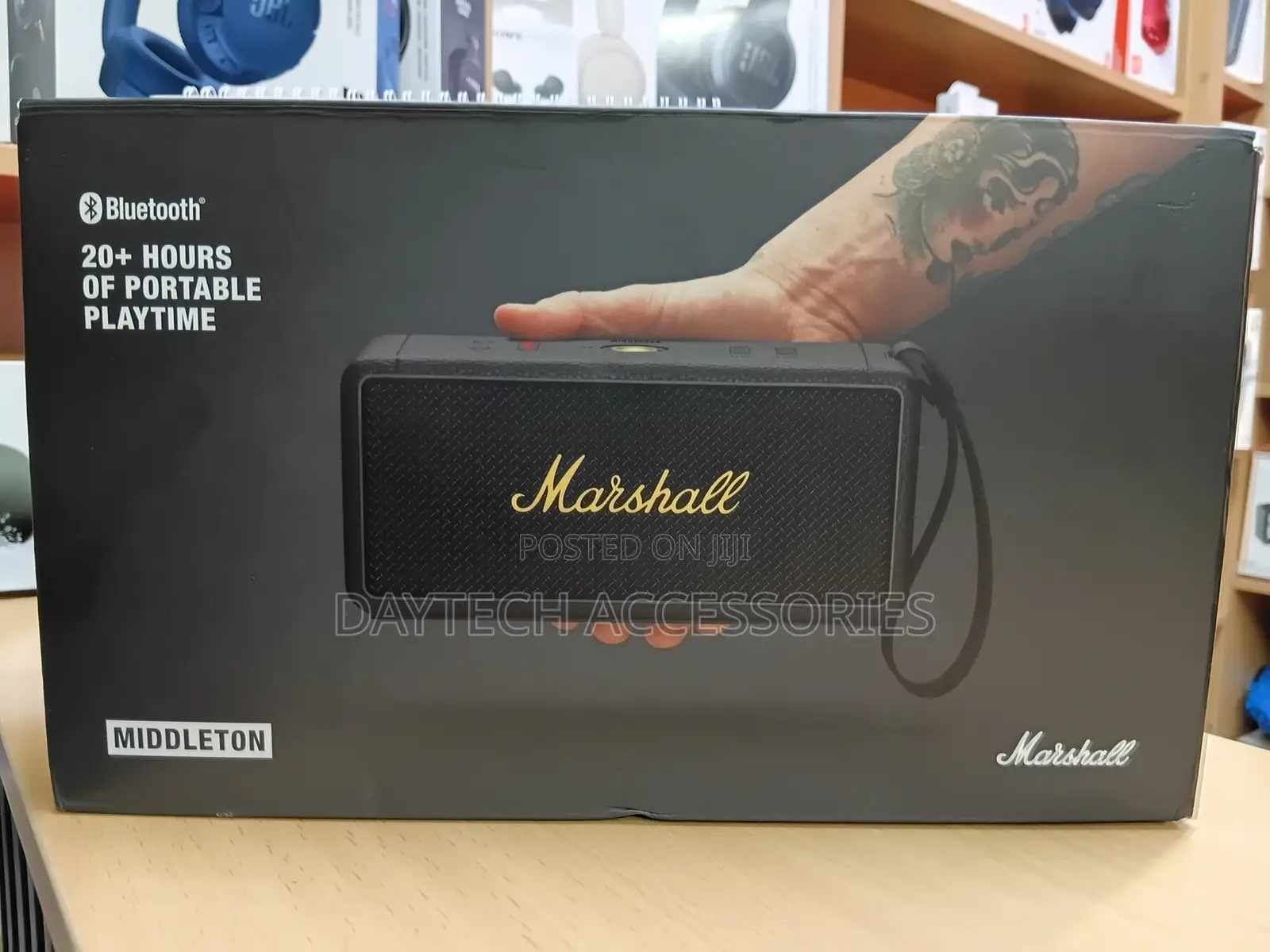 Marshall Middleton 60W Portable Bluetooth Speaker (Black & Brass)