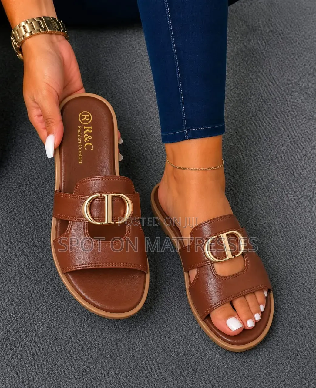 New Arrivals! Ladies' Sandals in White/Coffee Brown/Black. We Deliver!