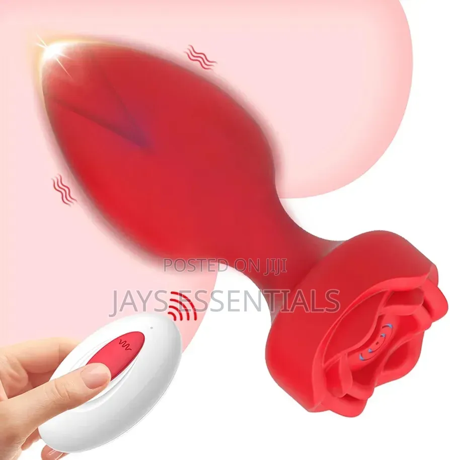 Unisex Rose Anal Vibrator Dildo Sex Toy