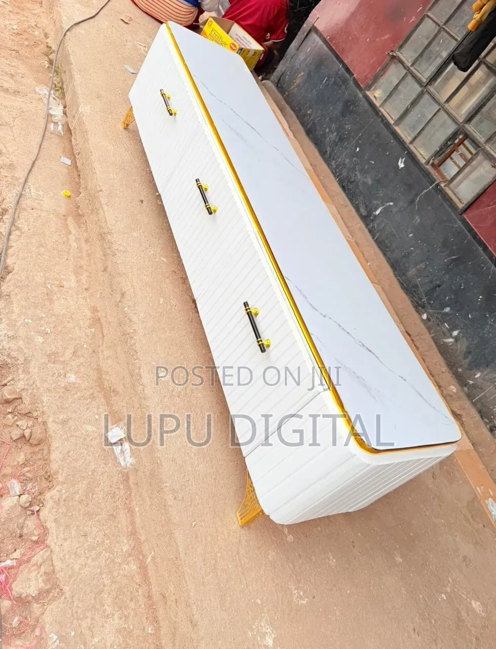 Executive Box TV Stand With Marble Top