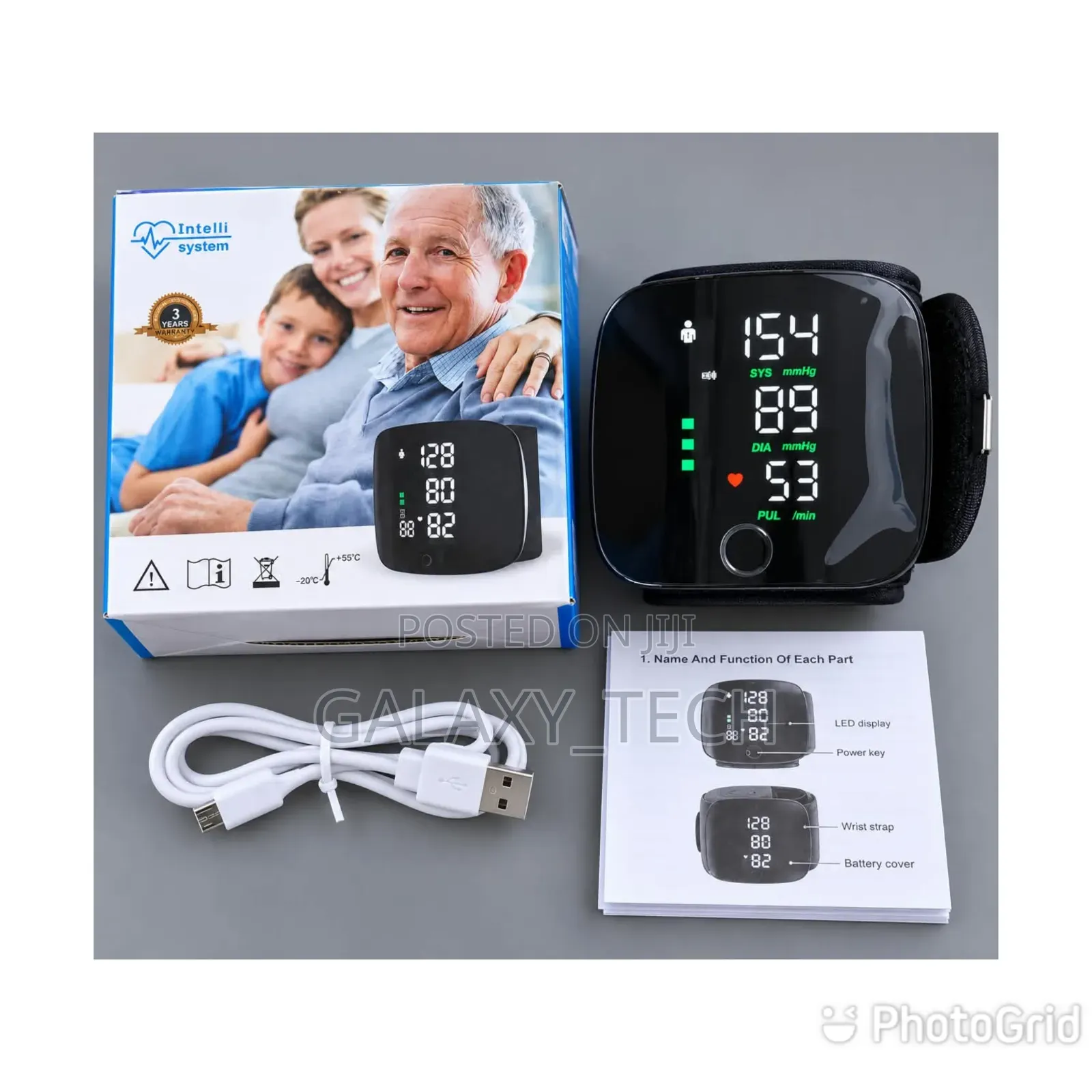 Wrist Blood Pressure Monitor Digital BP Machine Rechargeable