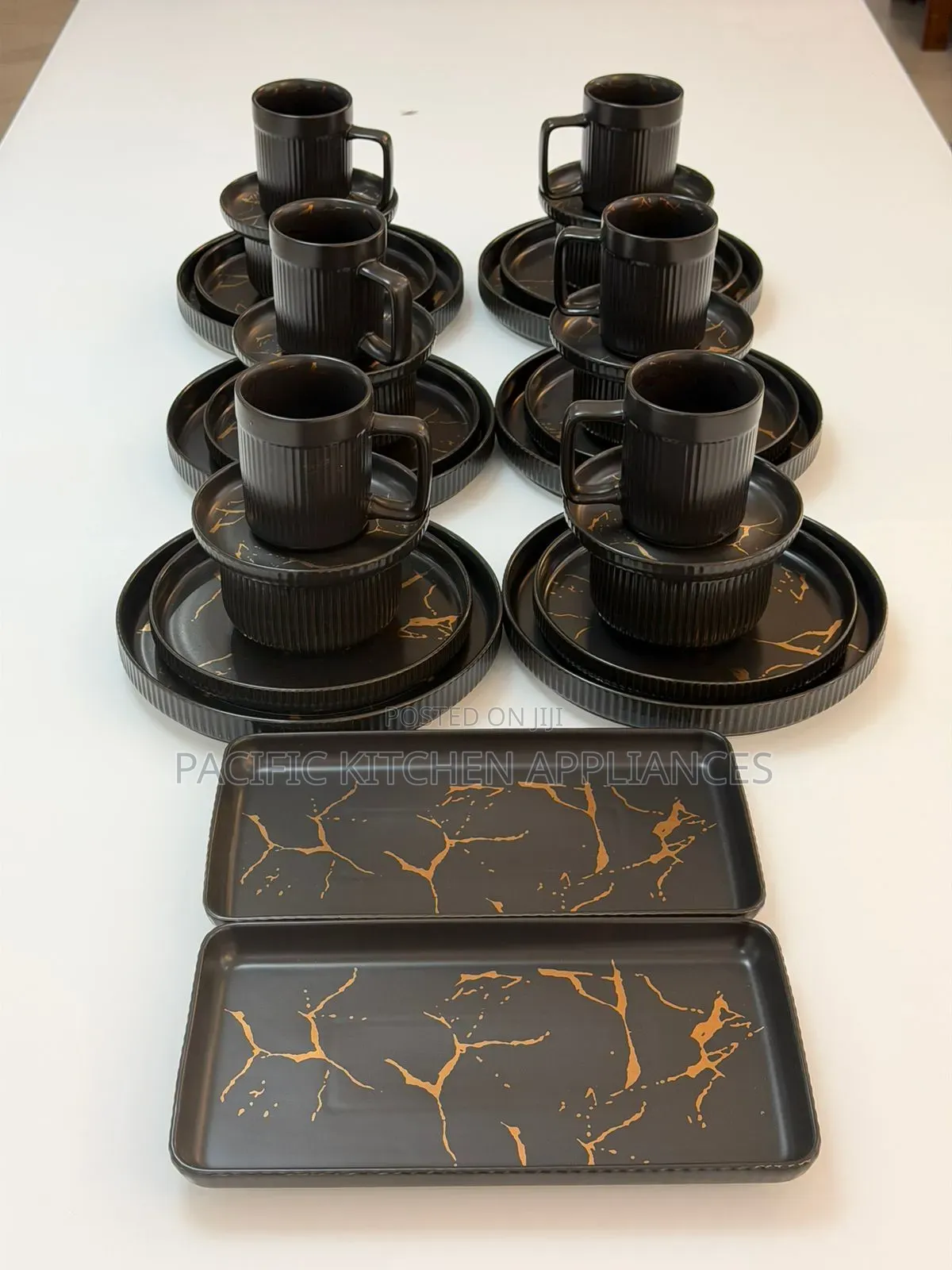 32 PCS Matte Stoneware Marble Finish