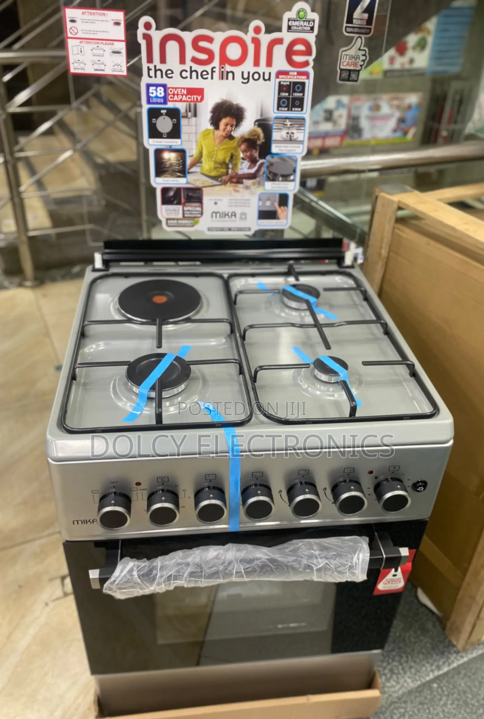 Mika 58 by 58 Mst58u31e3sbem Standing Cooker