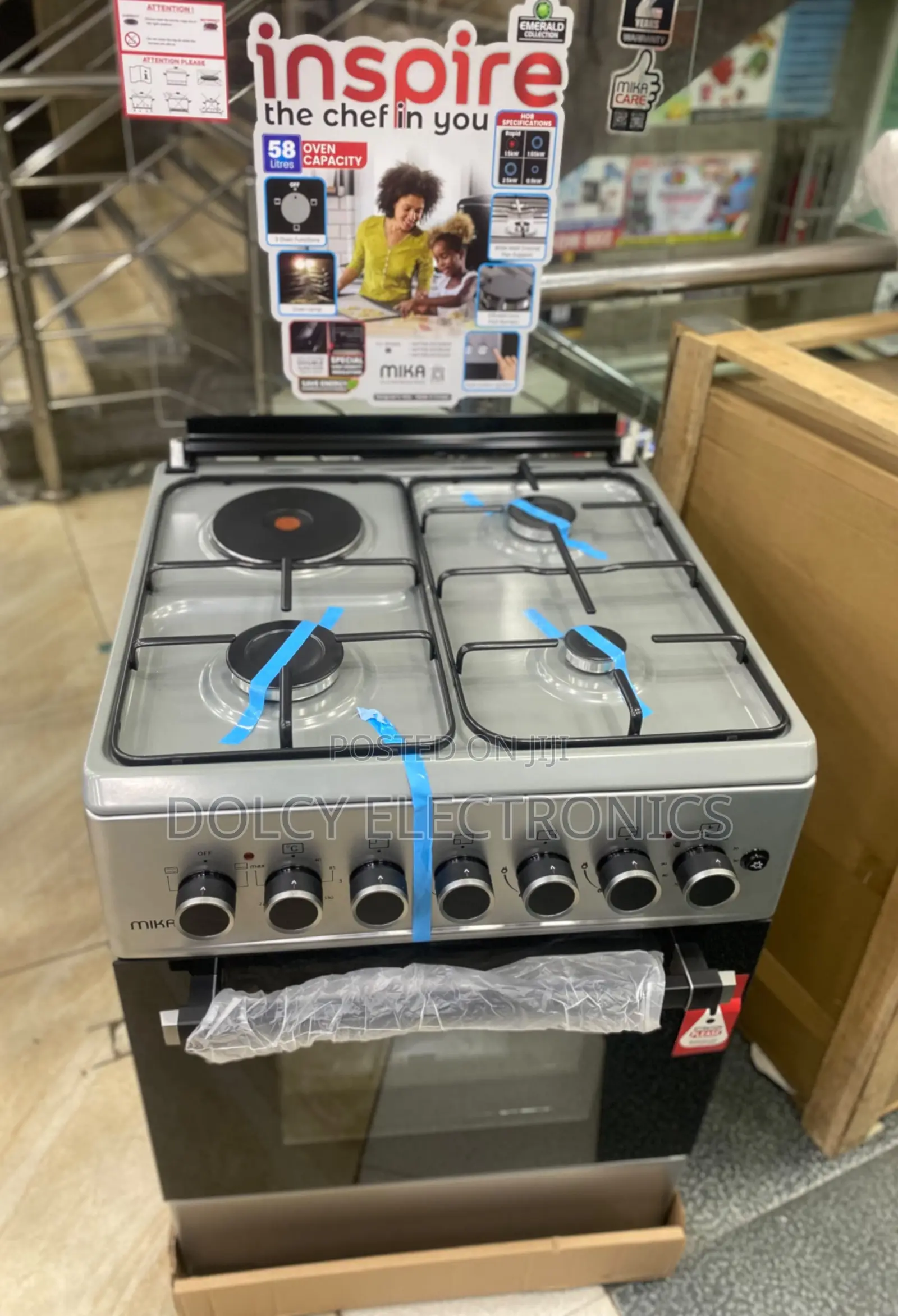 Mika 58 by 58 Mst58u31e3sbem Standing Cooker