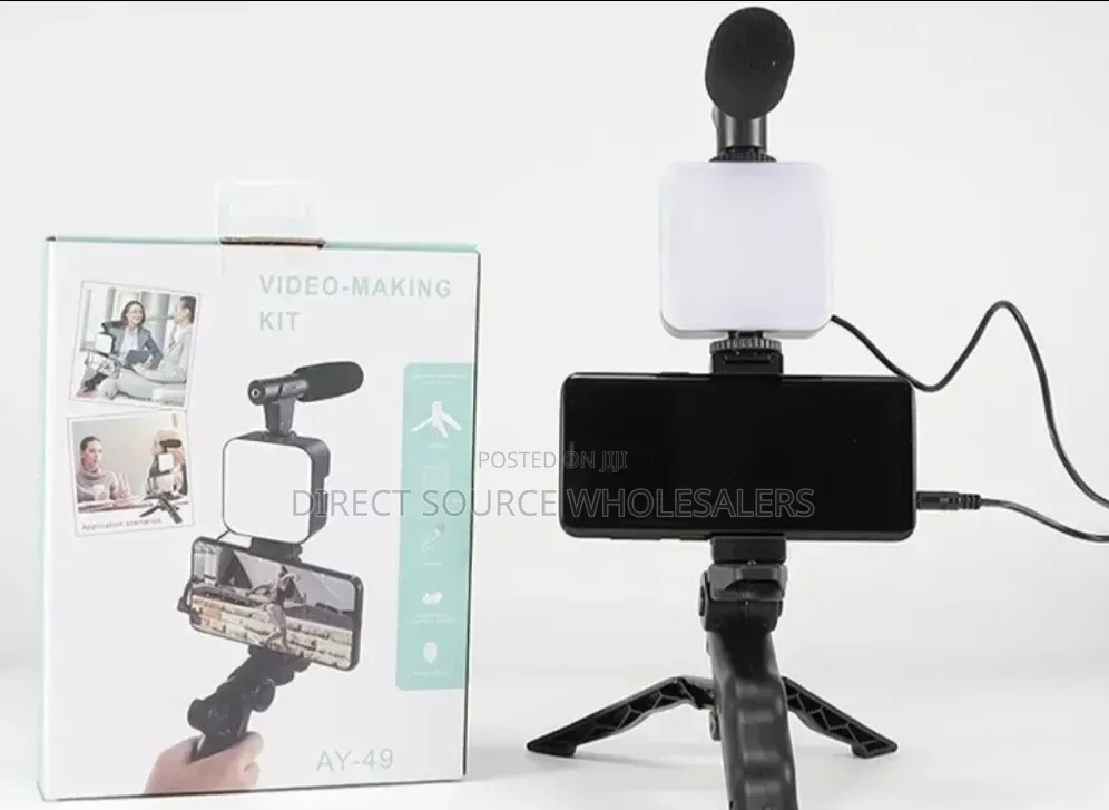 Mobile Phone Video Making Kit With Light, Mic & Stand