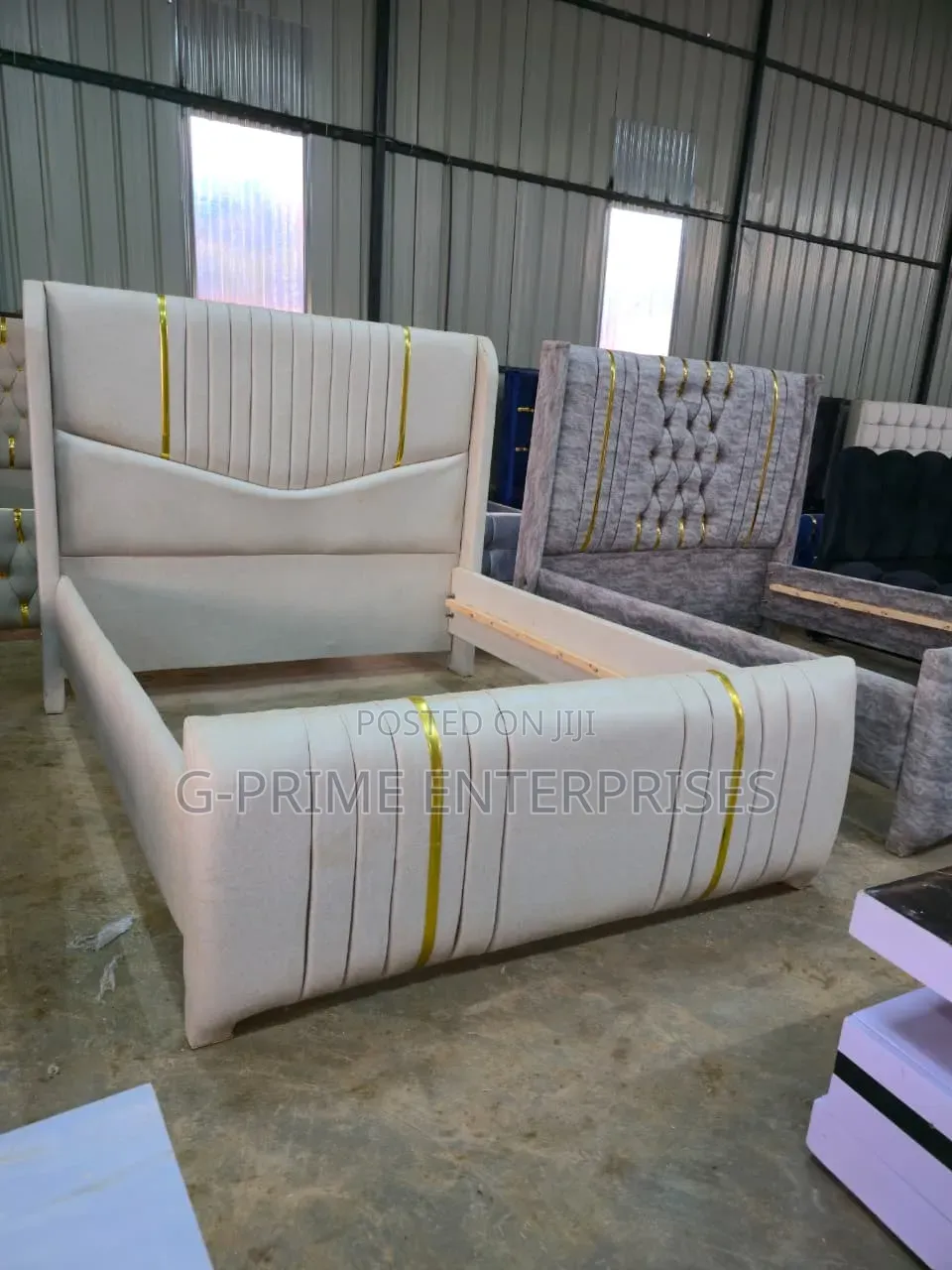 V Shaped Luxurious Gold Bed