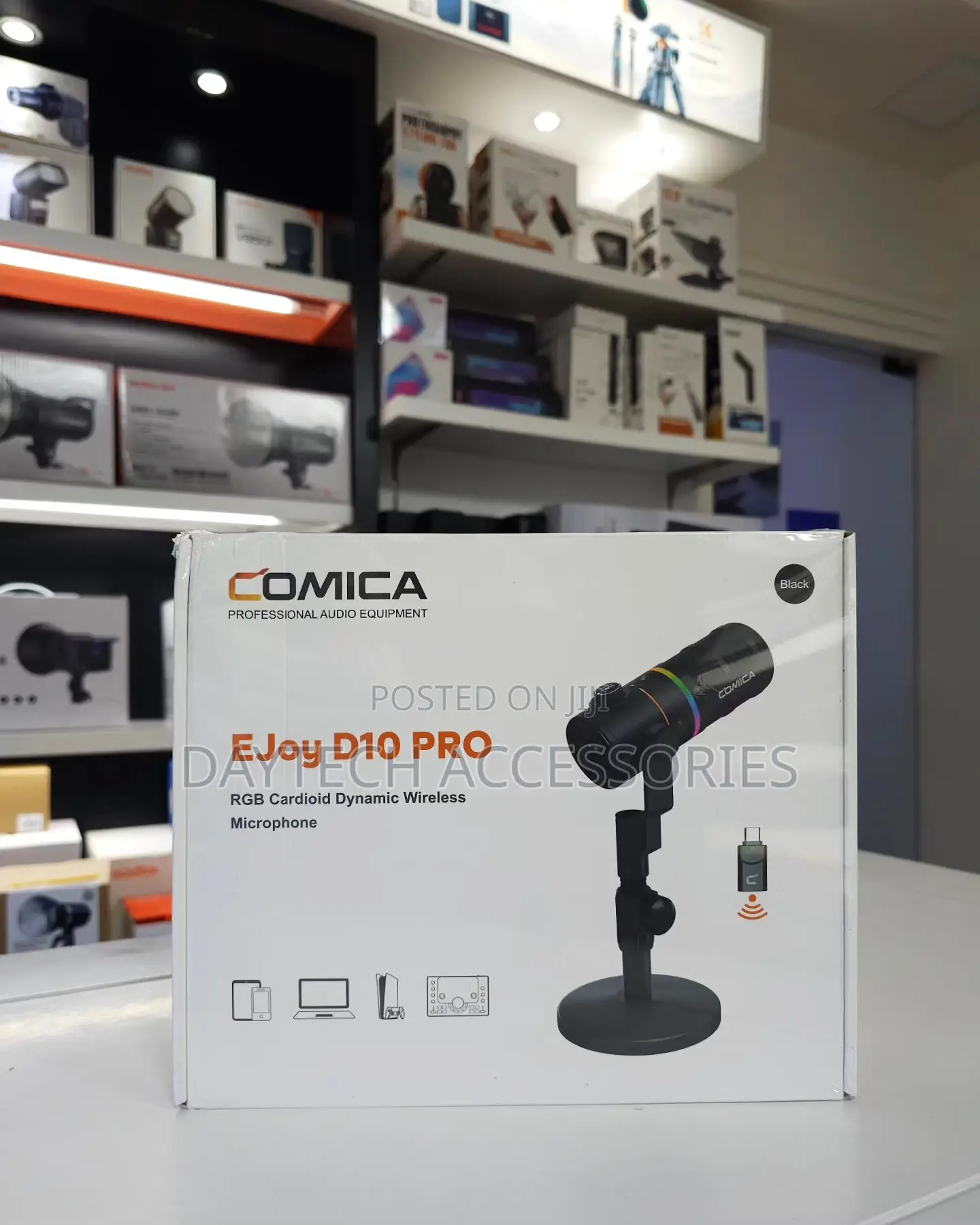 COMICA EJoy D10 PRO RGB Cardioid D Ynamic Wireless Microphone - Black