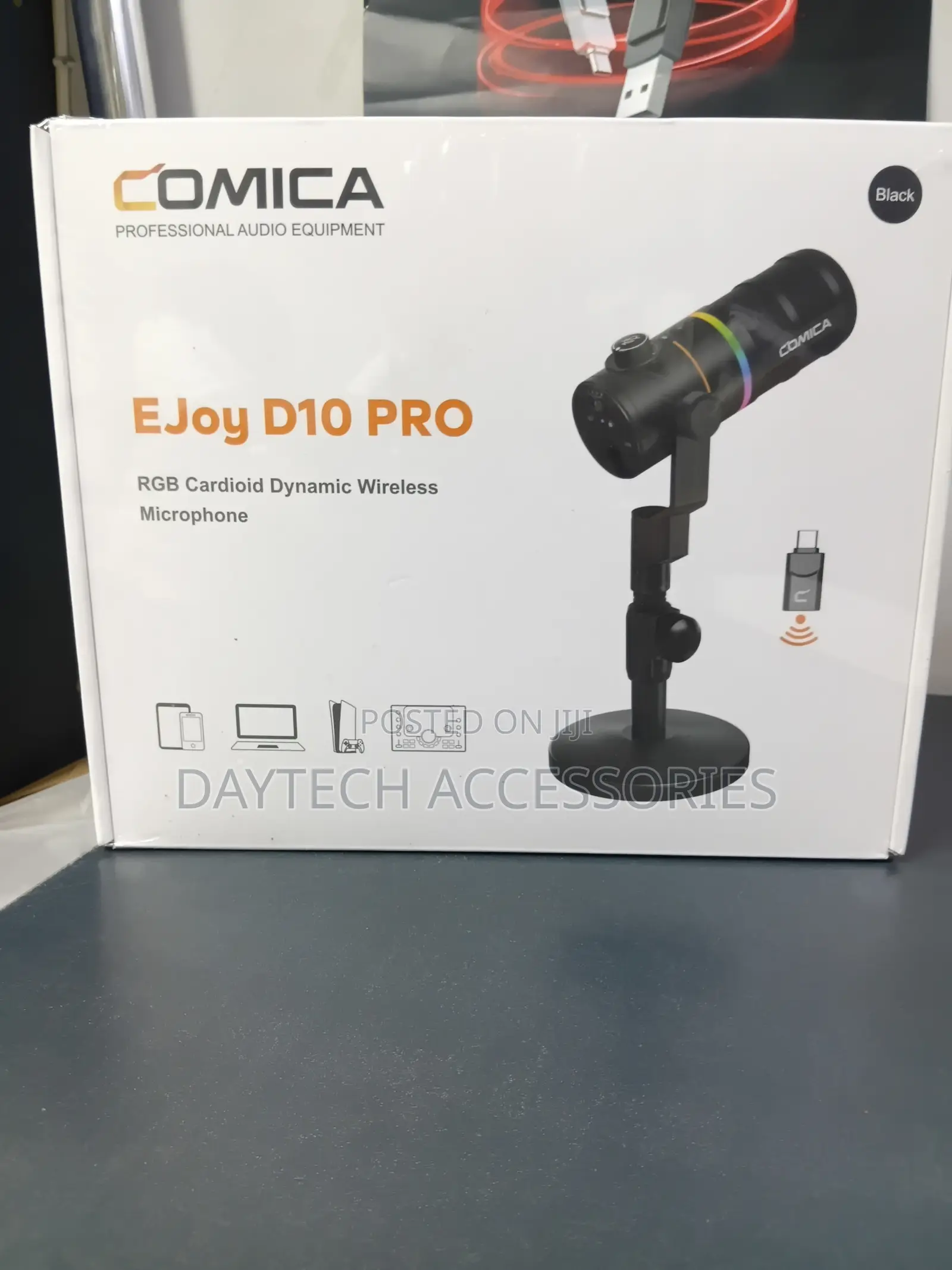 COMICA EJoy D10 PRO RGB Cardioid D Ynamic Wireless Microphone - Black