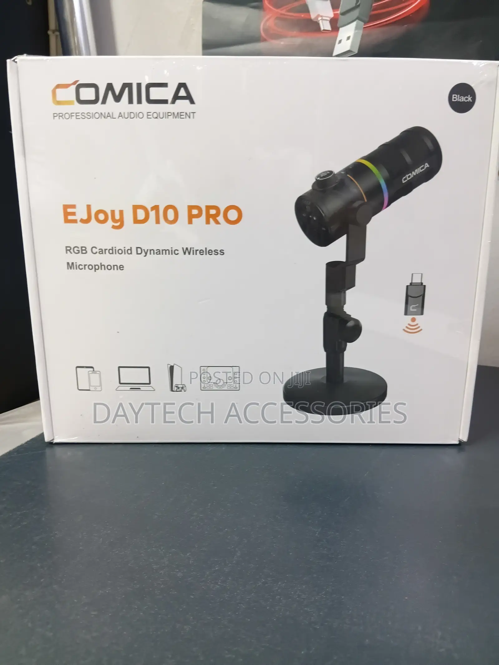 COMICA EJoy D10 PRO RGB Cardioid D Ynamic Wireless Microphone - Black