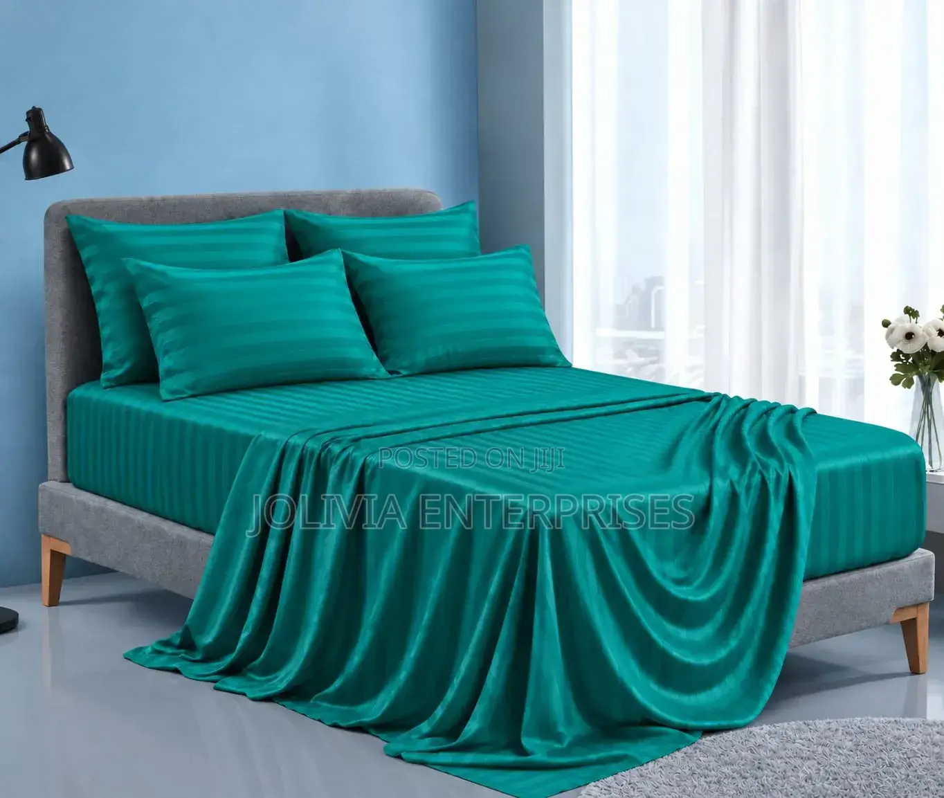 Hotel Quality Fitted Cotton Striped Bedsheets