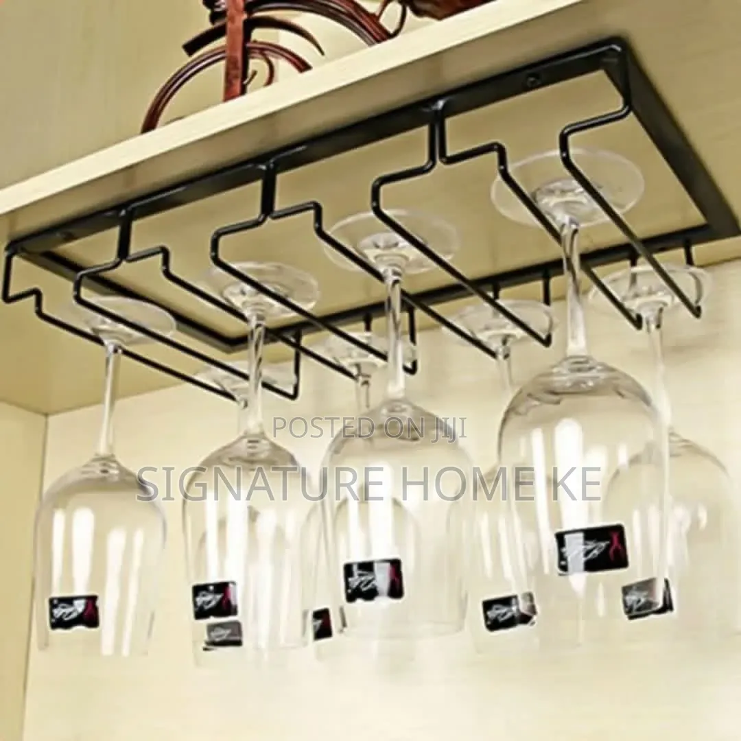 Metallic Wine Glass Holder Rack