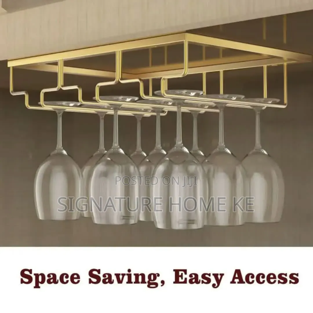 Metallic Wine Glass Holder Rack
