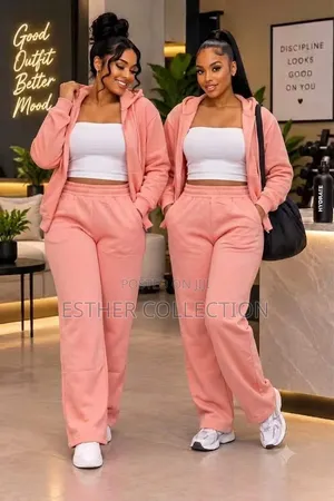 Zip-Up Hoodie and Wide Leg Sweatpants Set