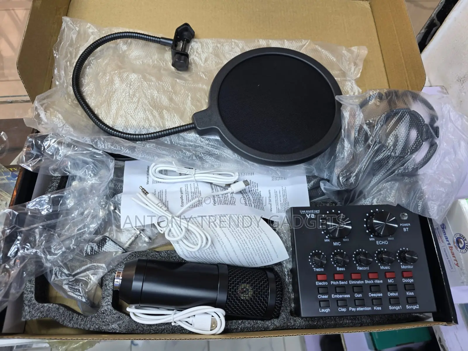 BM800 Professional Recording Microphone Kit With V8 Sound Card