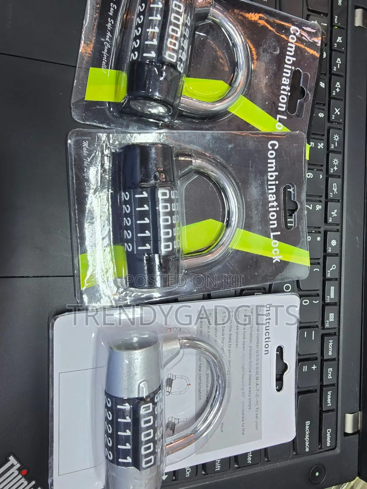 Five Digit Number Lock With Resettable Code and Strong Shackle