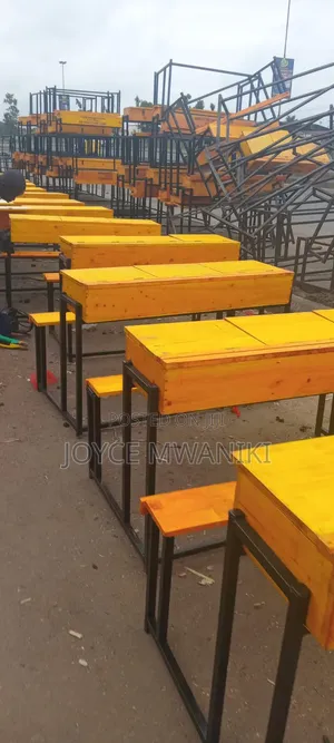 3 Seater Cypress Wood School Desk