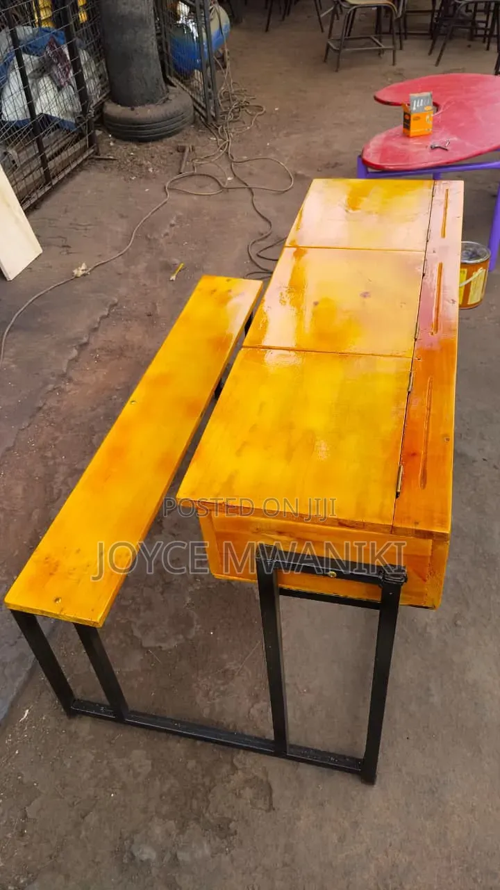 3 Seater Cypress Wood School Desk