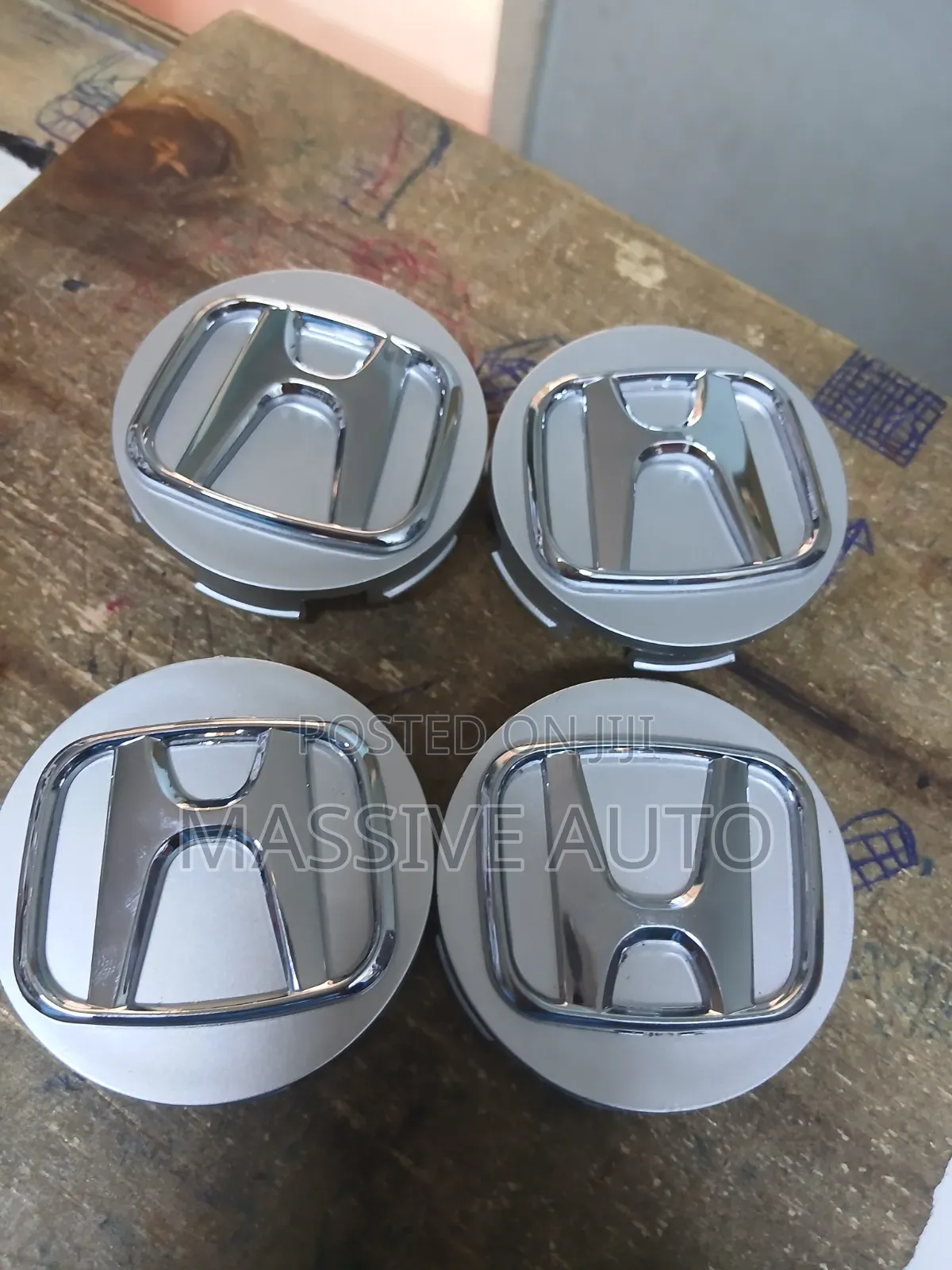 4pcs Silver Honda Centre Wheel Caps