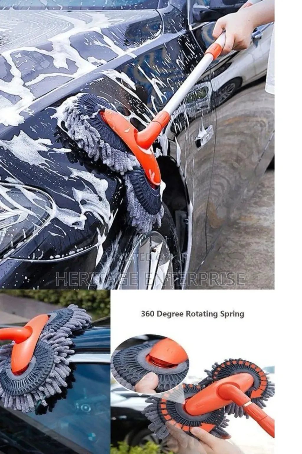 *Double-Headed Car Cleaning Brush Mop, Long Handle Car Washing Tool